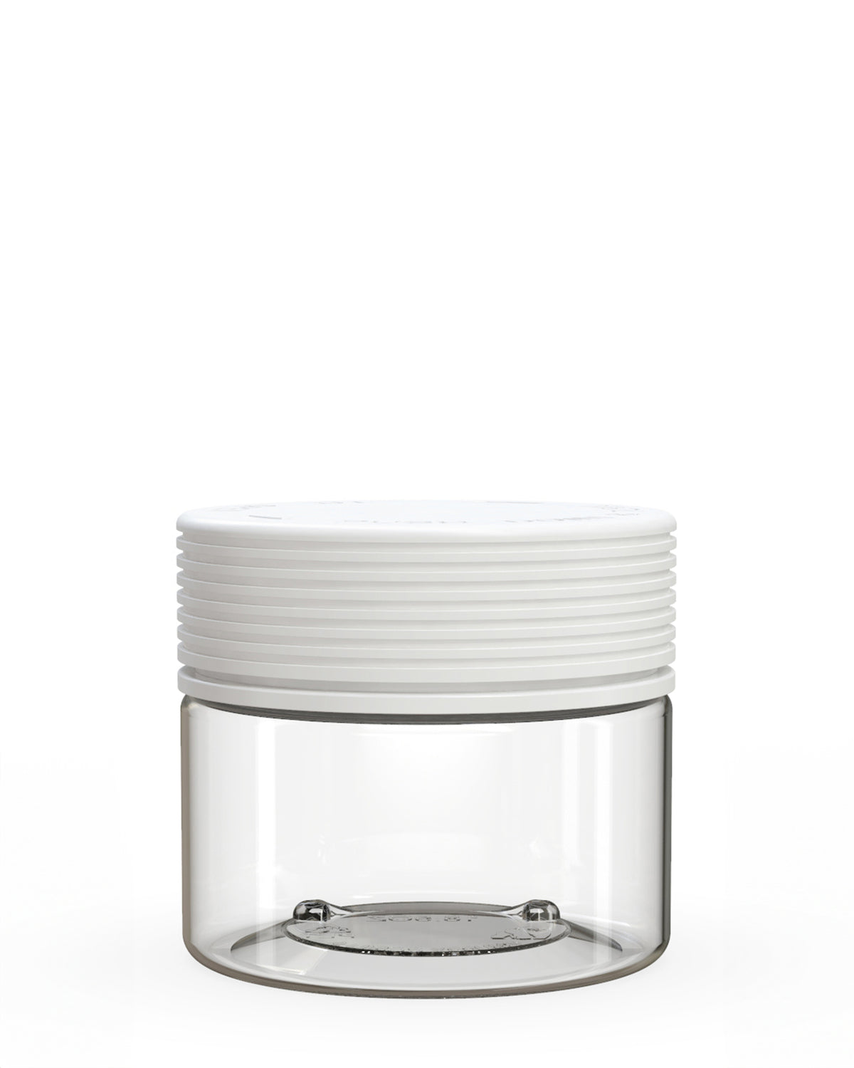 10oz Chubby Gorilla Clear Plastic Child Resistant Plastic Spiral XL Jars w/ White Cap 80/Box