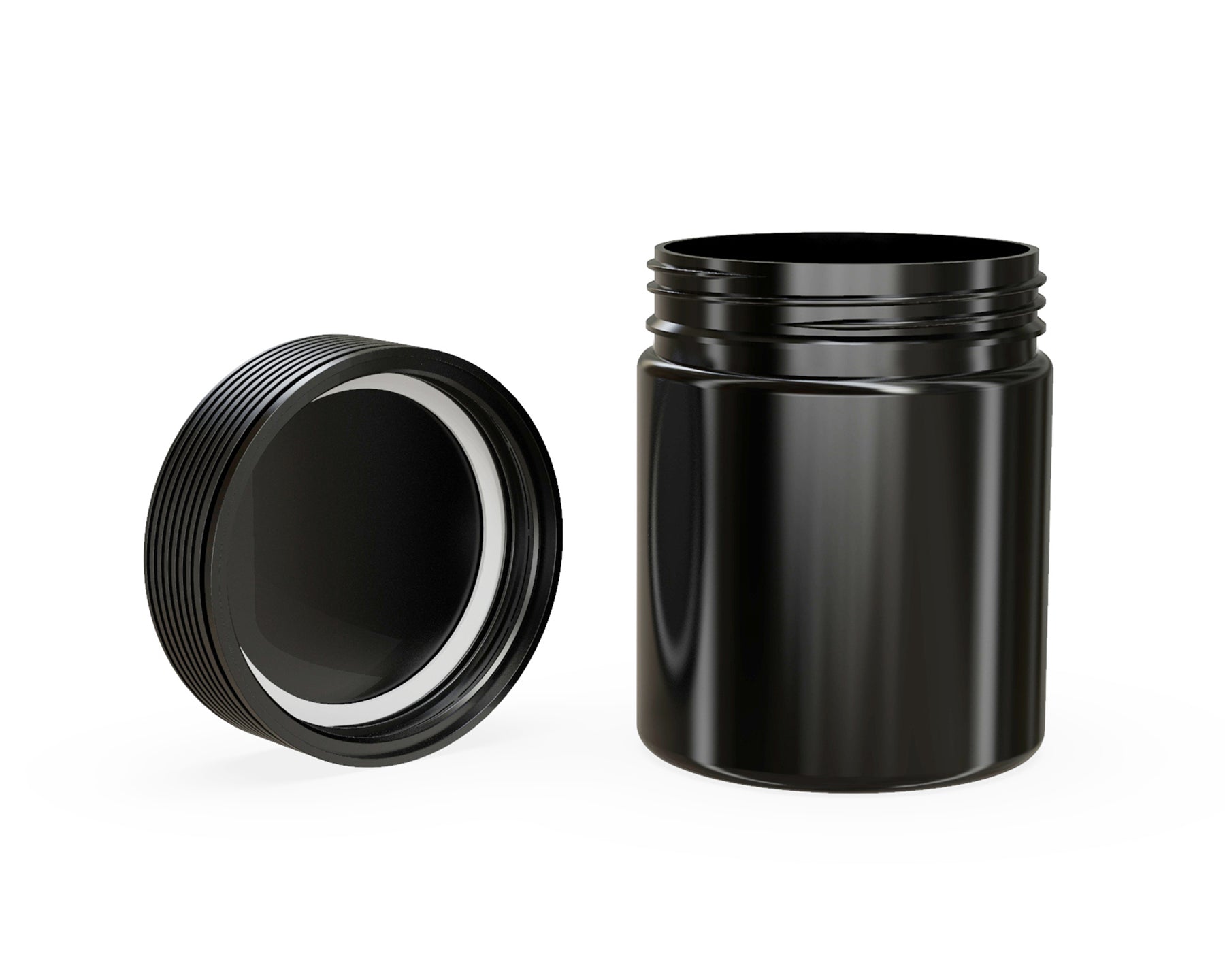 18.5oz Chubby Gorilla Black Plastic Child Resistant Plastic Spiral XL Jars w/ Black Cap 60/Box