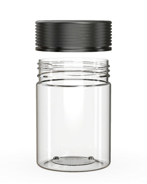 21.5oz Chubby Gorilla Clear Plastic Child Resistant Plastic Spiral XL Jars w/ Black Cap 40/Box