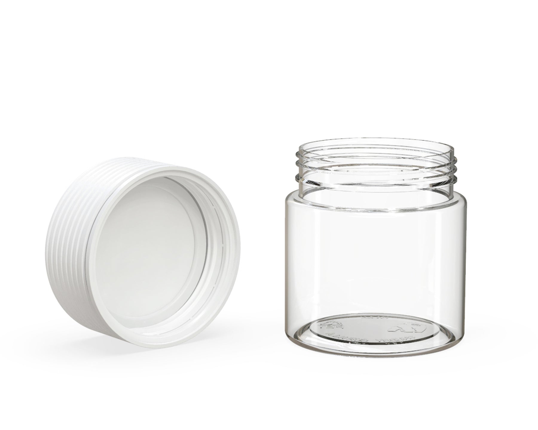 3oz Chubby Gorilla Clear Child Resistant Plastic Spiral Jar w/ White Cap 400/Box