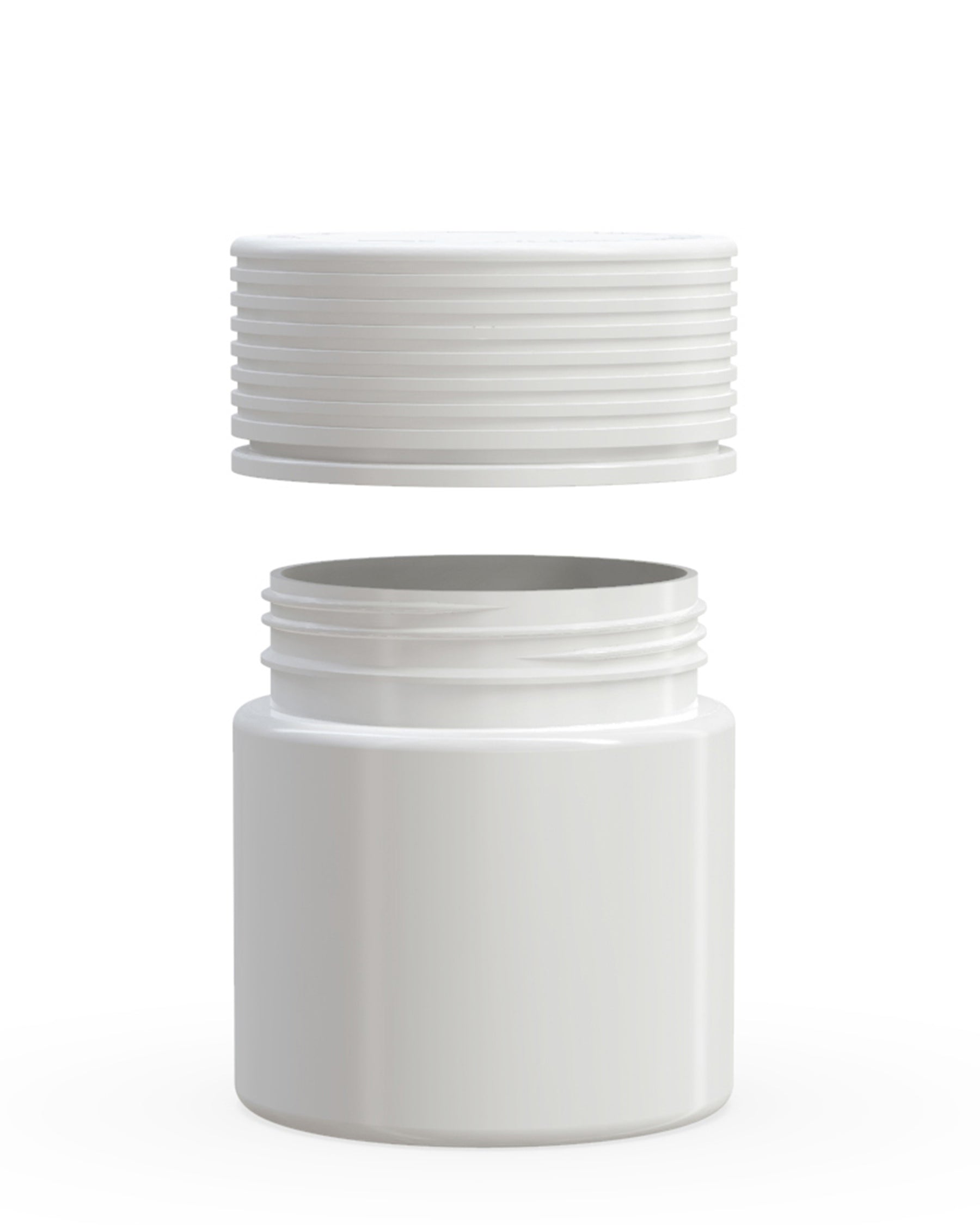 3oz Chubby Gorilla White Child Resistant Opaque Plastic Spiral Jar w/ White Cap 400/Box