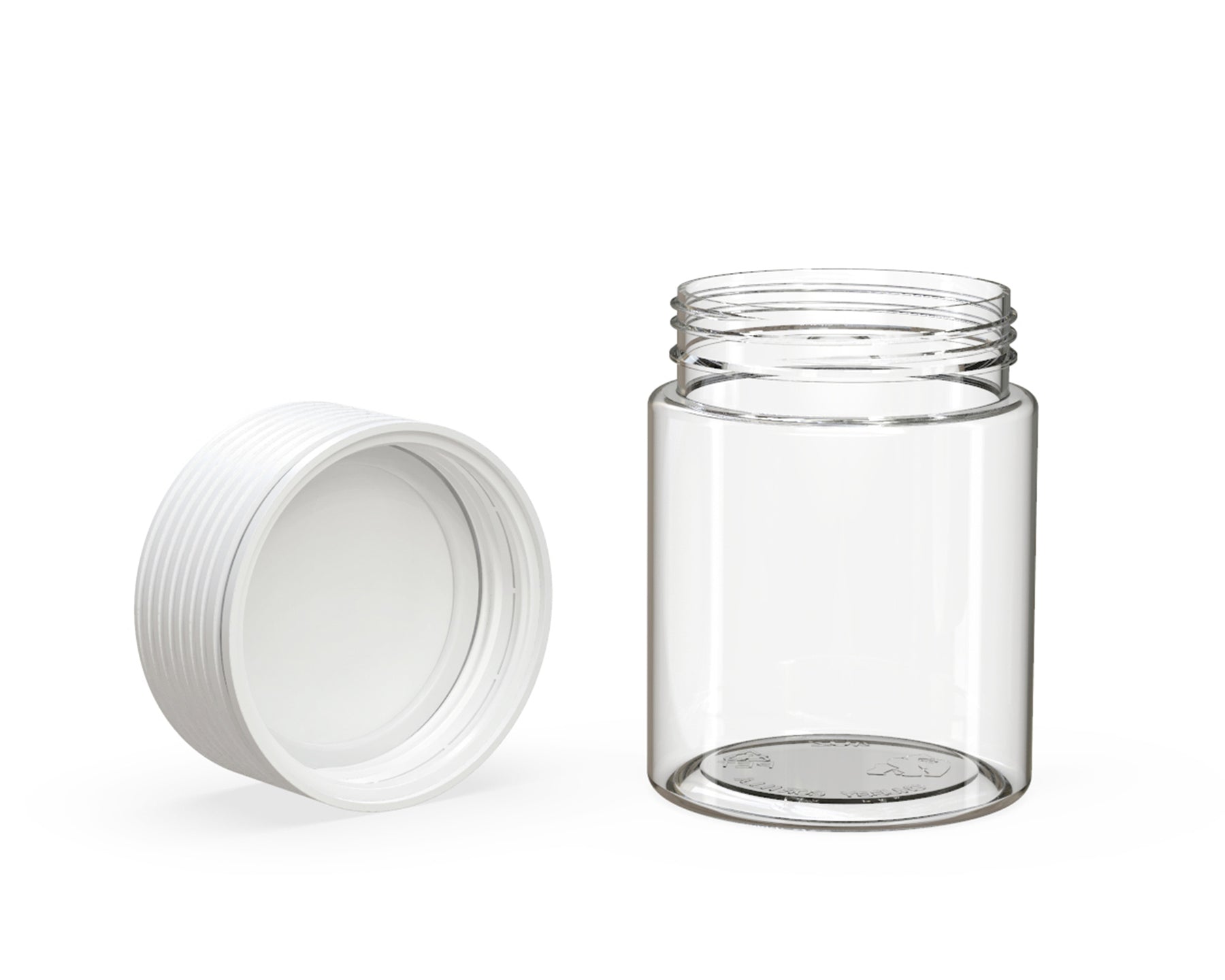 4oz Chubby Gorilla Clear Child Resistant Plastic Spiral Jar w/ White Cap 400/Box