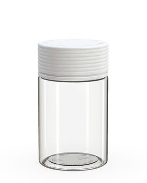 5oz Chubby Gorilla Clear Child Resistant Plastic Spiral Jar w/ White Cap 400/Box