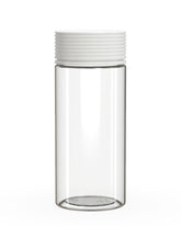 8oz Chubby Gorilla Clear Child Resistant Plastic Spiral Jar w/ White Cap 300/Box