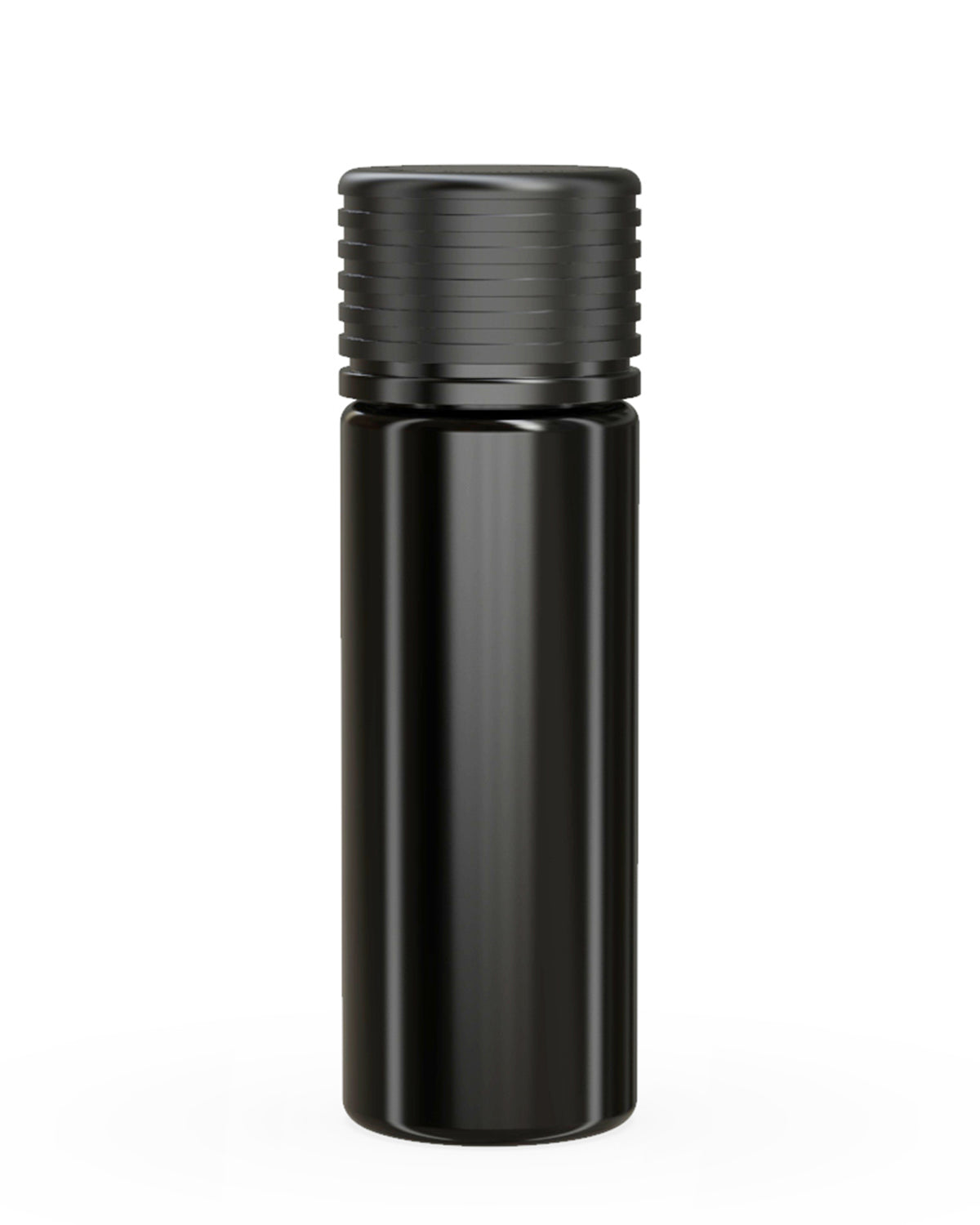 65mm Chubby Gorilla Child Resistant Spiral Black Plastic Pre-Roll Tubes w/ Black Cap 400/Box