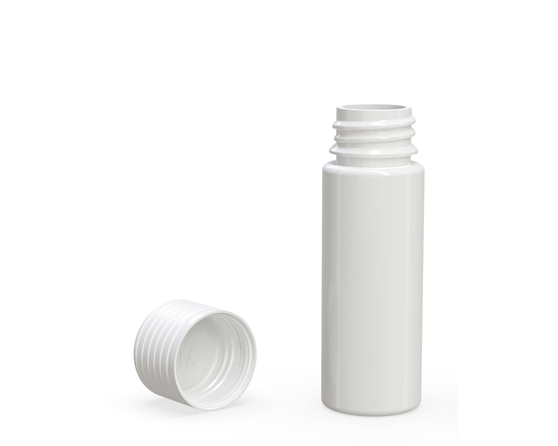 65mm Chubby Gorilla Child Resistant Spiral White Plastic Pre-Roll Tubes w/ White Cap 400/Box