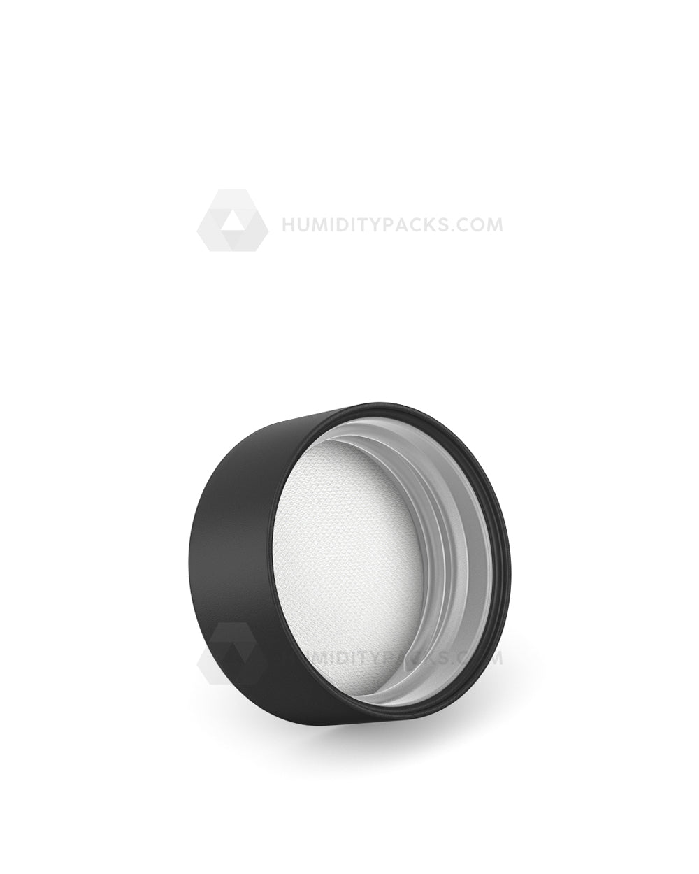 28mm Smooth Push and Turn Child Resistant Plastic Caps With Foil & Heat Liner - Black - 504/Box