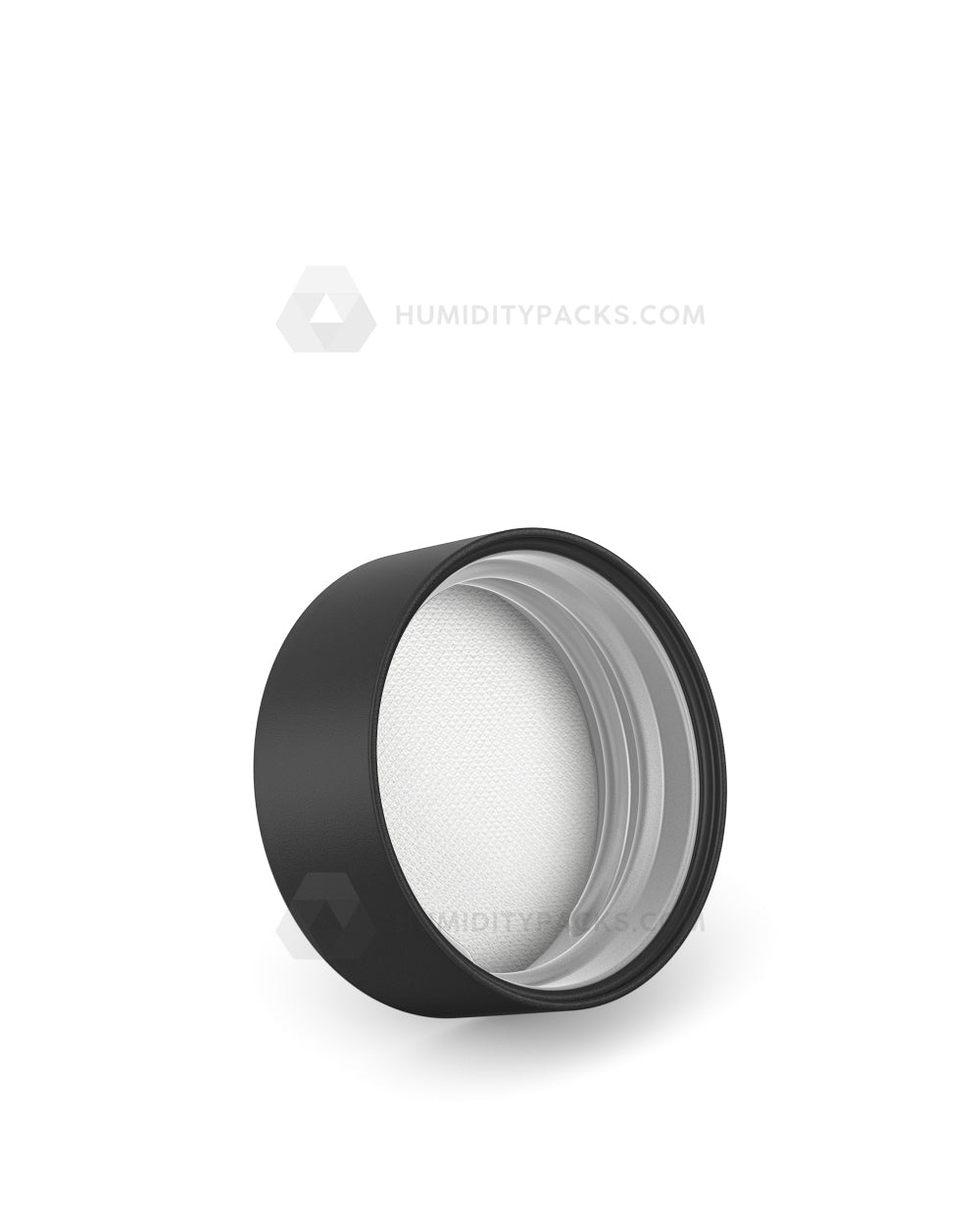 38mm Smooth Push and Turn Child Resistant Plastic Caps With Foil & Heat Liner - Black - 320/Box