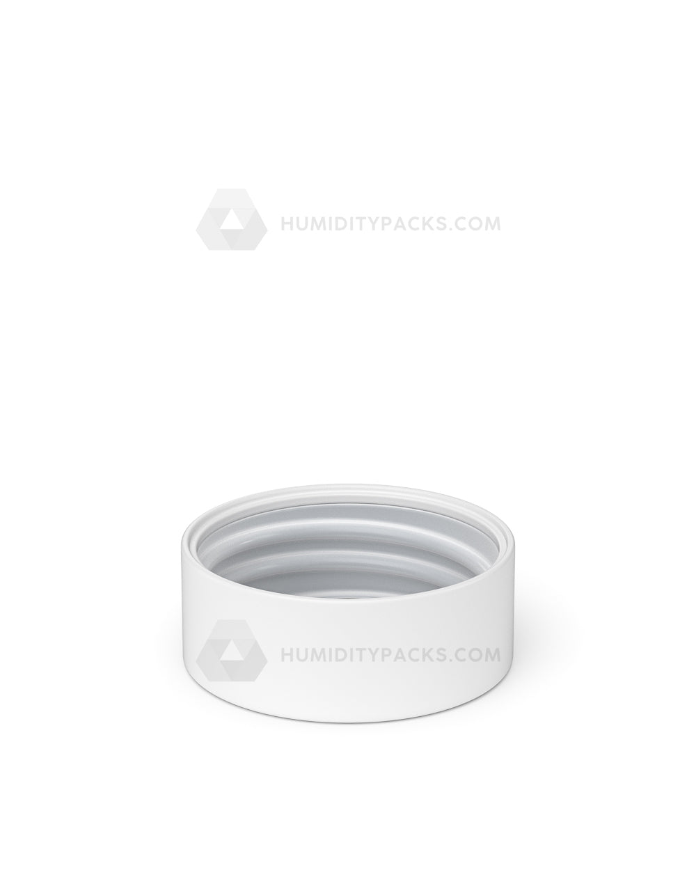 38mm Smooth Push and Turn Child Resistant Plastic Caps With Foil & Heat Liner - White - 320/Box Humidity Packs - 4