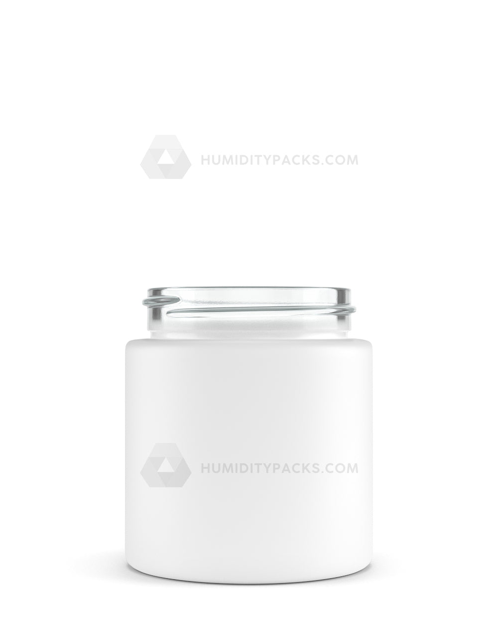 50mm Straight Sided Matte White 3oz Glass Jar 100/Box Humidity Packs - 1