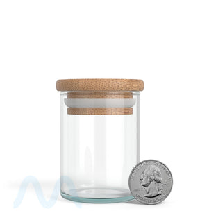 Straight Sided Clear Glass Jars w/ Wooden Lids