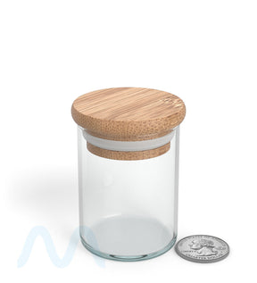 Straight Sided Clear Glass Jars w/ Wooden Lids