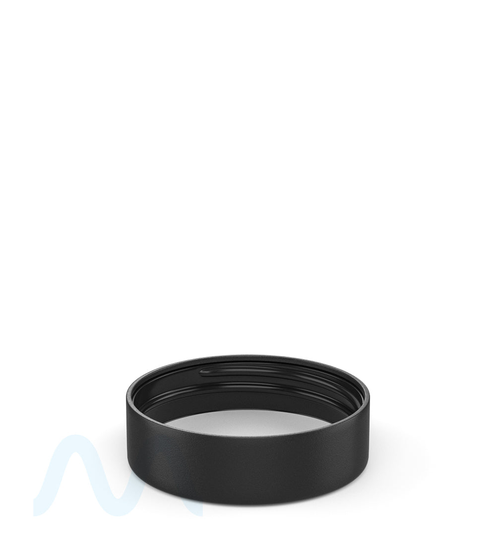 50mm Push and Turn Smooth Child Resistant Plastic PCR Caps With Foam Liner - Matte Black - 100/Box