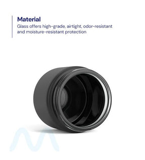 Straight Sided Matte Black Glass Jars | 50mm - 2oz - 200 Count - 2