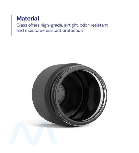 Straight Sided Matte Black Glass Jars | 50mm - 2oz - 200 Count - 2
