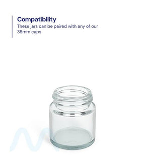 Straight Sided Clear Glass Jars | 38mm - 1oz - 256 Count - 5