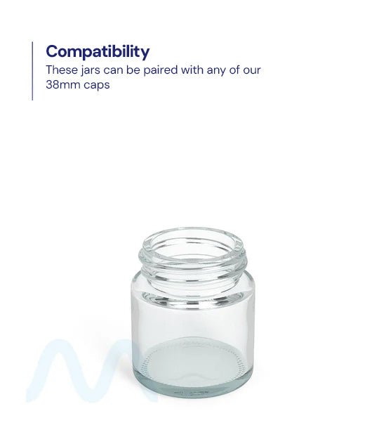 Straight Sided Clear Glass Jars | 38mm - 1oz - 256 Count - 5