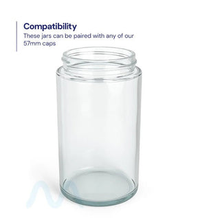 Straight Sided Clear Glass Jars | 57mm - 10oz - 72 Count - 2