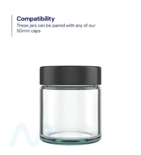 Straight Sided Clear Glass Jars | 50mm - 3oz - 100 Count - 5