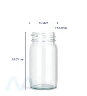 Wide Mouth Straight Sided Clear Glass Jars for Pre - Rolls | 38mm - 2oz - 160 Count - 5