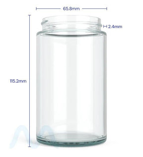 Straight Sided Clear Glass Jars | 57mm - 10oz - 72 Count - 5