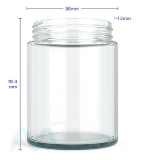 Straight Sided Clear Glass Jars | 78mm - 18oz - 48 Count - 1