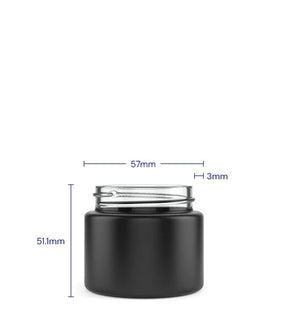 Straight Sided Matte Black Glass Jars | 50mm - 2oz - 200 Count - 4