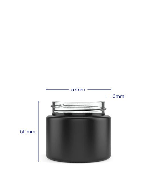 Straight Sided Matte Black Glass Jars | 50mm - 2oz - 200 Count - 4