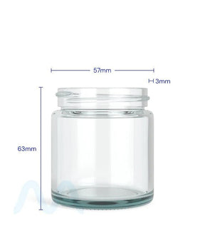 Straight Sided Clear Glass Jars | 50mm - 3oz - 100 Count - 6