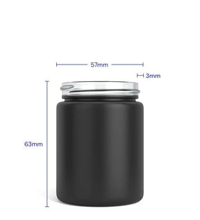 Straight Sided Matte Black Glass Jars | 50mm - 4oz - 100 Count - 4