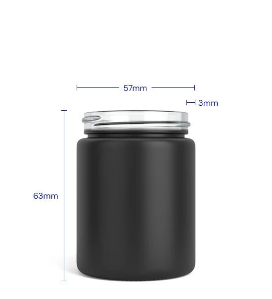 Straight Sided Matte Black Glass Jars | 50mm - 4oz - 100 Count - 4