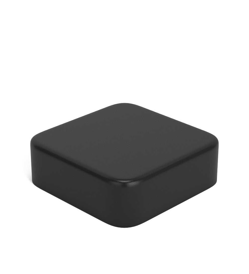 50mm Push and Turn Square Child Resistant Plastic Universal Caps With Foam Liner - Matte Black - 80/Box