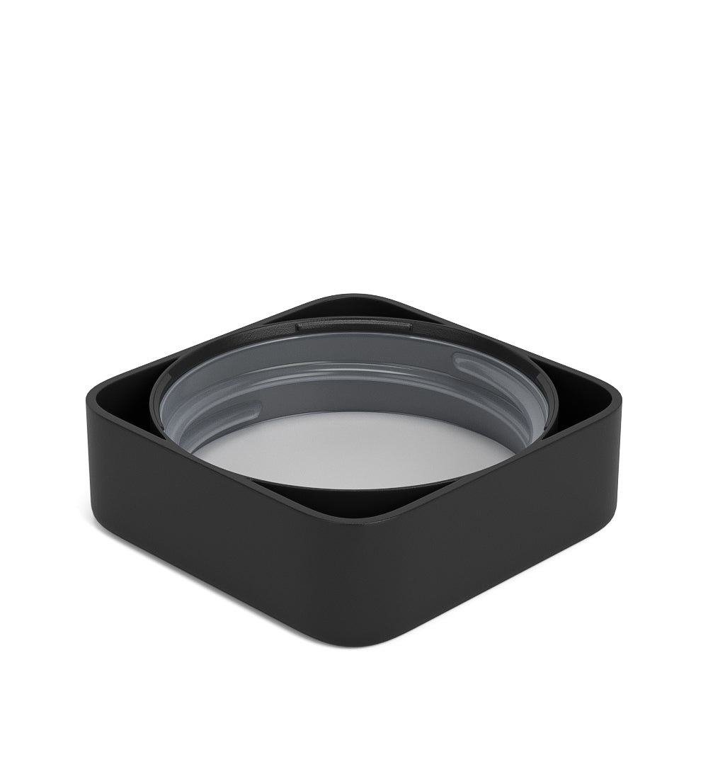 50mm Push and Turn Square Child Resistant Plastic Universal Caps With Foam Liner - Matte Black - 80/Box