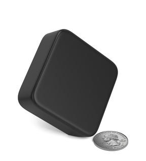 50mm Push and Turn Square Child Resistant Plastic Universal Caps With Foam Liner - Matte Black - 80/Box