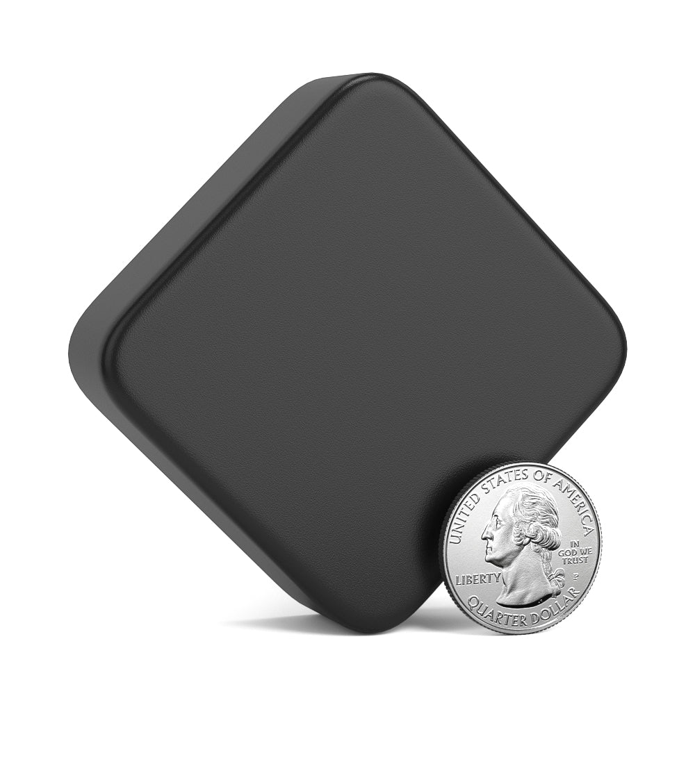 50mm Push and Turn Square Child Resistant Plastic Universal Caps With Foam Liner - Matte Black - 80/Box