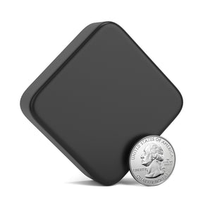 50mm Push and Turn Square Child Resistant Plastic Universal Caps With Foam Liner - Matte Black - 80/Box