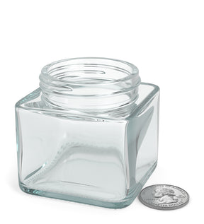 50mm Cube Clear 3oz Glass V2 Jars 80/Box