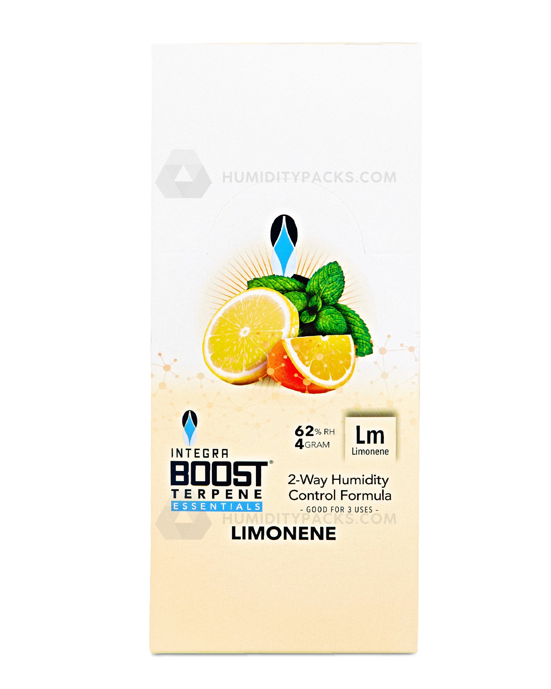 Integra Boost 4 Gram 2-Way Terpene Essentials Limonene Humidity Packs (62%) 48-Box Humidity Packs - 8