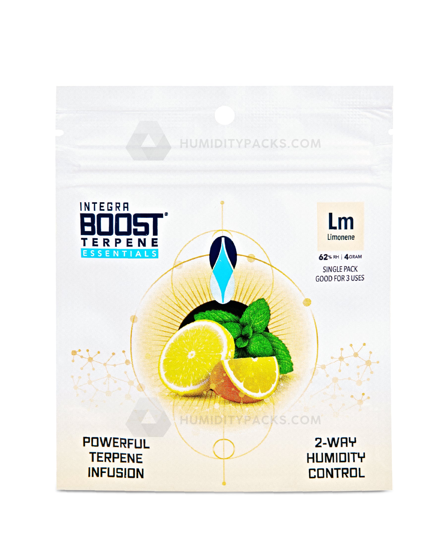 Integra Boost 4 Gram 2-Way Terpene Essentials Limonene Humidity Packs (62%) 48-Box Humidity Packs - 2
