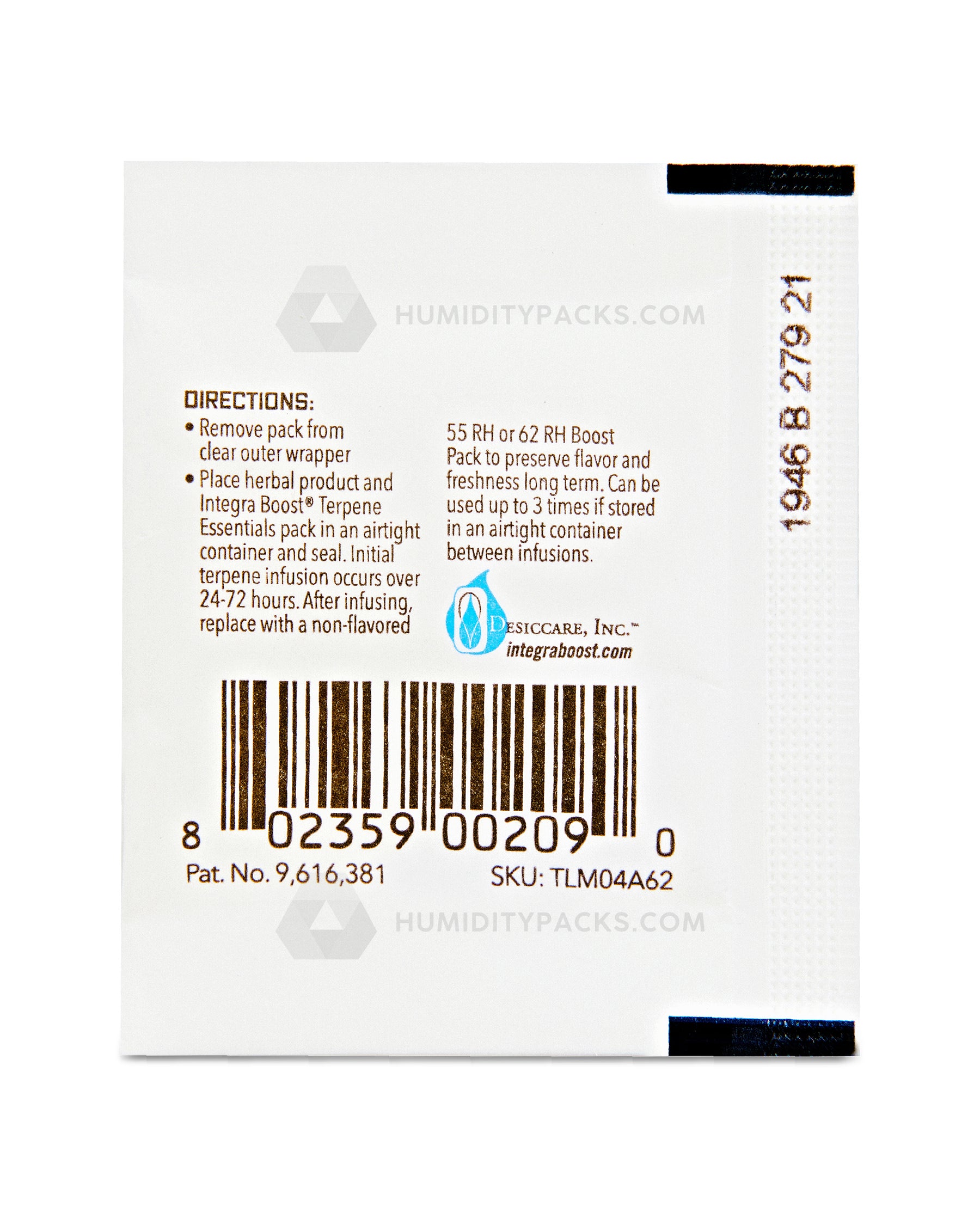 Integra Boost 4 Gram 2-Way Terpene Essentials Limonene Humidity Packs (62%) 48-Box Humidity Packs - 5