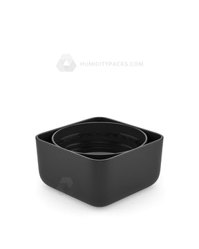 46mm Push and Turn Square Child Resistant Plastic Caps With Foam Liner - Matte Black - 80/Box