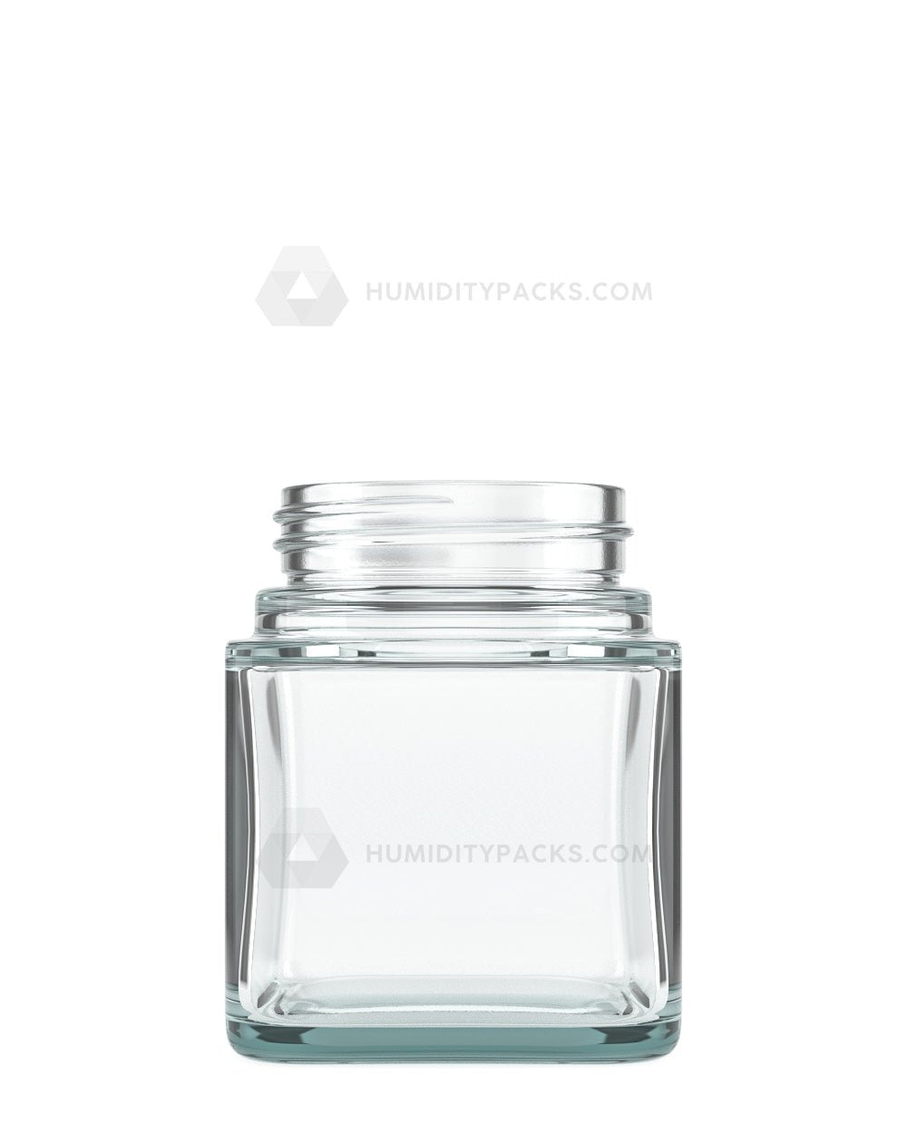 46mm Square Sided Clear 3oz Glass Jar 80/Box Humidity Packs - 1