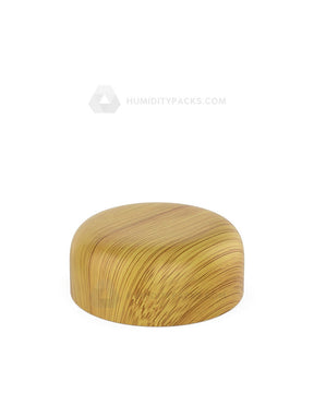 53mm Push and Turn Dome Child Resistant Plastic Caps With Foam Liner - Bamboo Wood - 120/Box Humidity Packs - 3