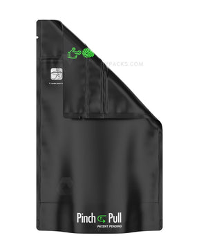 Matte-Black 6" x 9.8" Pinch N Pull Mylar Child Resistant & Tamper Evident Bags (28 Grams) 250/Box Humidity Packs - 3