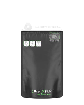 Matte-Black 4" x 6.5" Pinch N Slide Mylar Child Resistant & 100% Recyclable Bags (7 grams) 250/Box Humidity Packs - 1