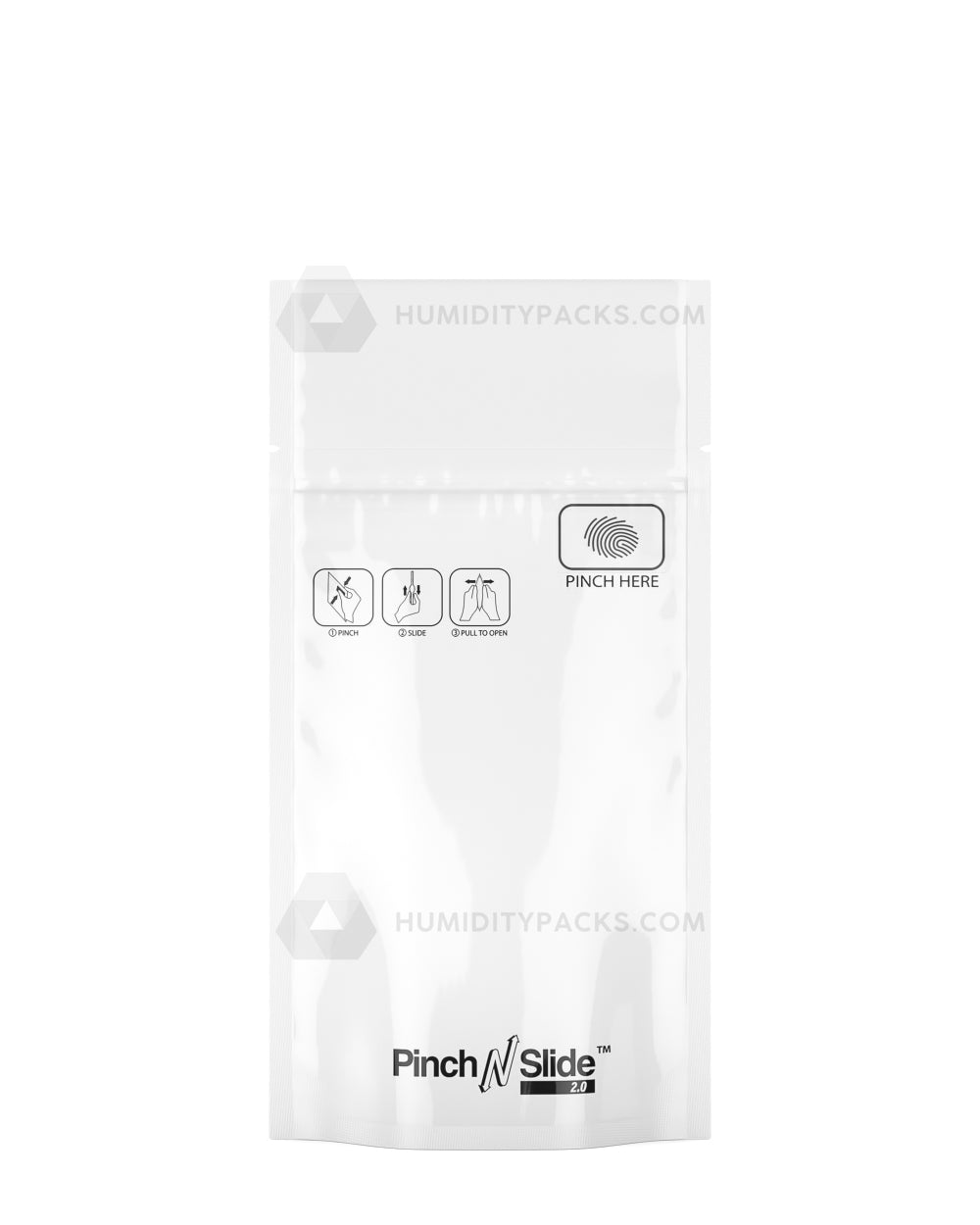 Matte-White 3.5" x 5" Pinch N Slide 2.0 Mylar Child Resistant & Tamper Evident Bags (3.5 grams) 250/Box