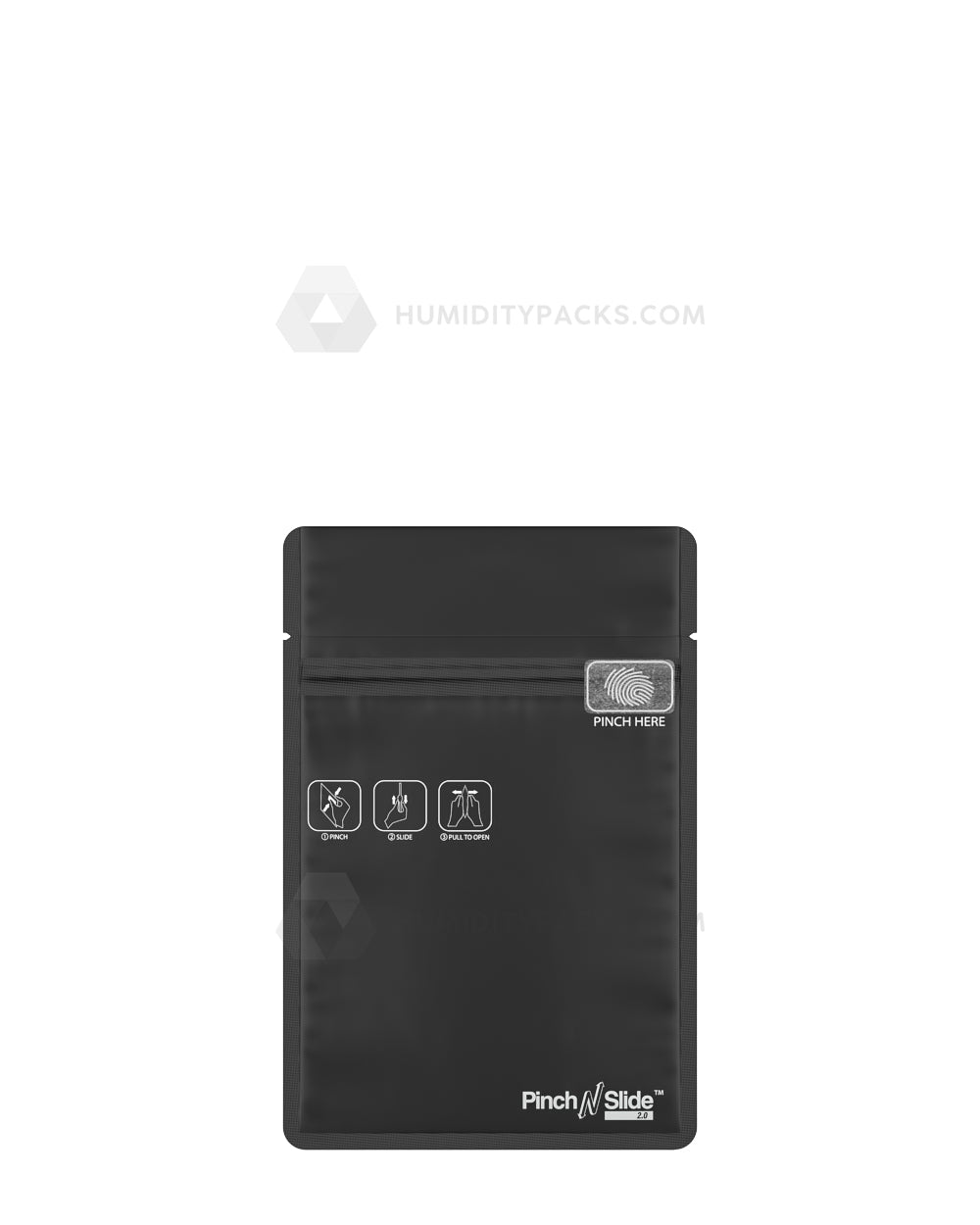 Matte-Black 3.4" x 4.4" Pinch N Slide 3.0 Mylar Child Resistant & Tamper Evident Bags (1 gram) 250/Box