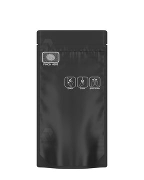 Matte-Black 4" x 7.4" Pinch N Slide 3.0 Mylar Child Resistant & Tamper Evident Vista Bags (7 grams) 250/Box