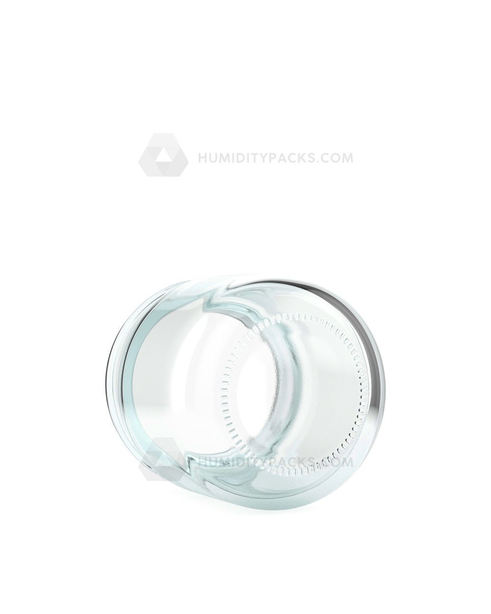 53mm Rounded Base Clear 2.5oz Glass Jar 32/Box Humidity Packs - 4