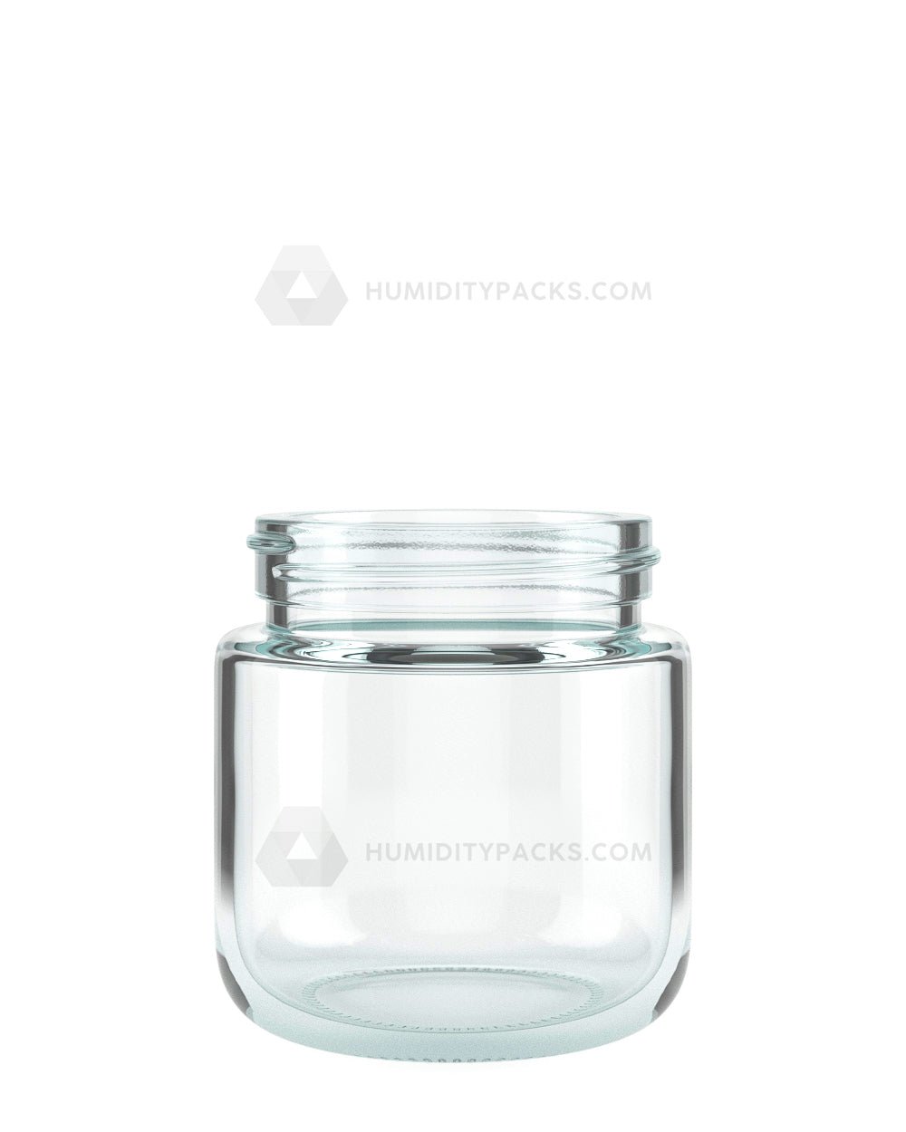 53mm Rounded Base Clear 3.75oz Glass Jar 32/Box Humidity Packs - 1